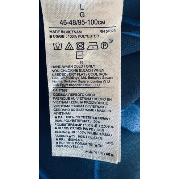 Banana Republic Large Flowy Blue Floral Print Long Bell Sleeve Blouse - Picture 5 of 16